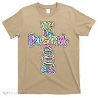 Retro He Is Risen Cross Easter Resurrection Jesus Christian T-Shirt thumb 0