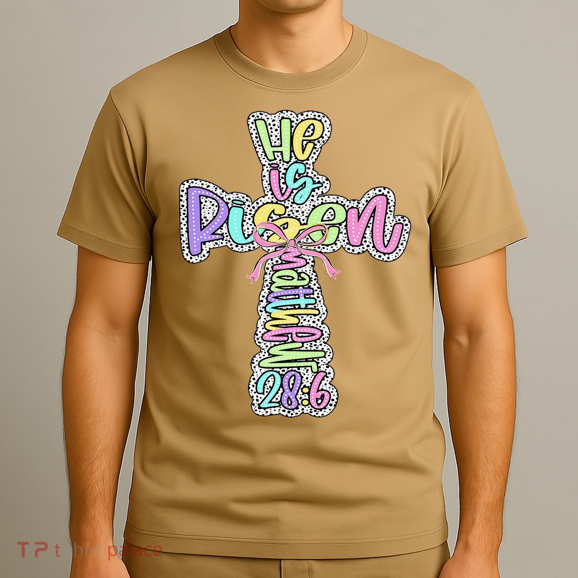 Retro He Is Risen Cross Easter Resurrection Jesus Christian T-Shirt