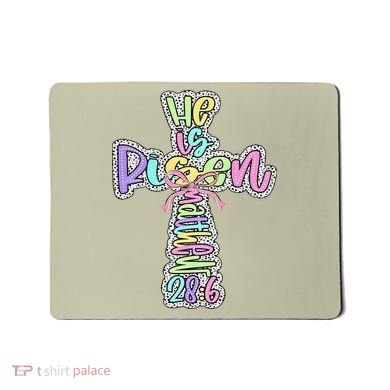 Retro He Is Risen Cross Easter Resurrection Jesus Christian Mousepad