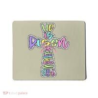 Retro He Is Risen Cross Easter Resurrection Jesus Christian Mousepad thumb 0