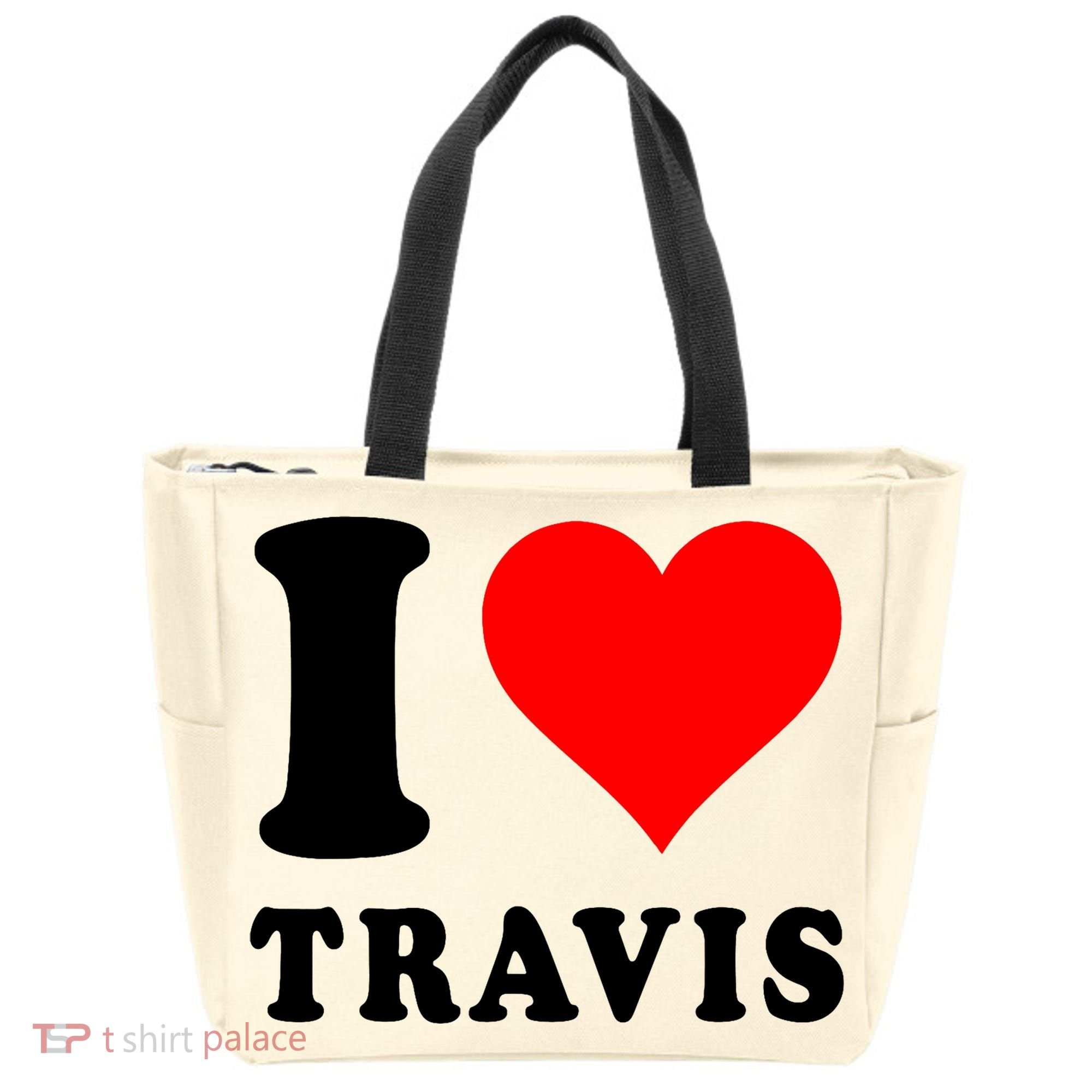 Red Heart I Love Travis Tote Bag