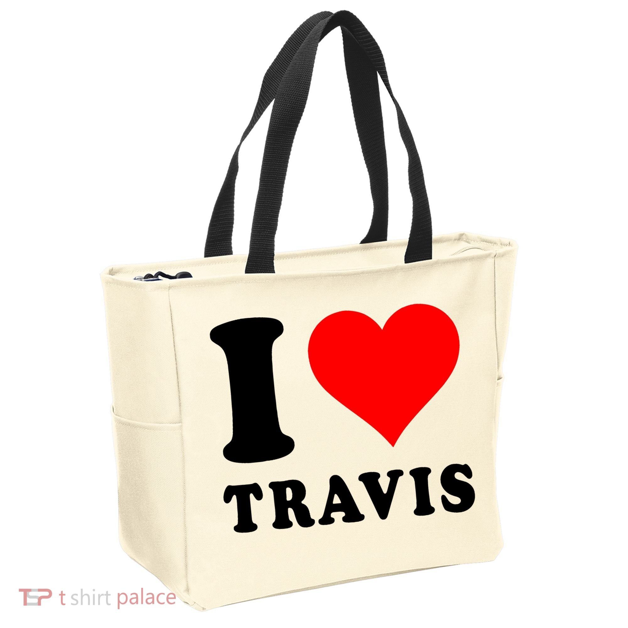 Red Heart I Love Travis Tote Bag