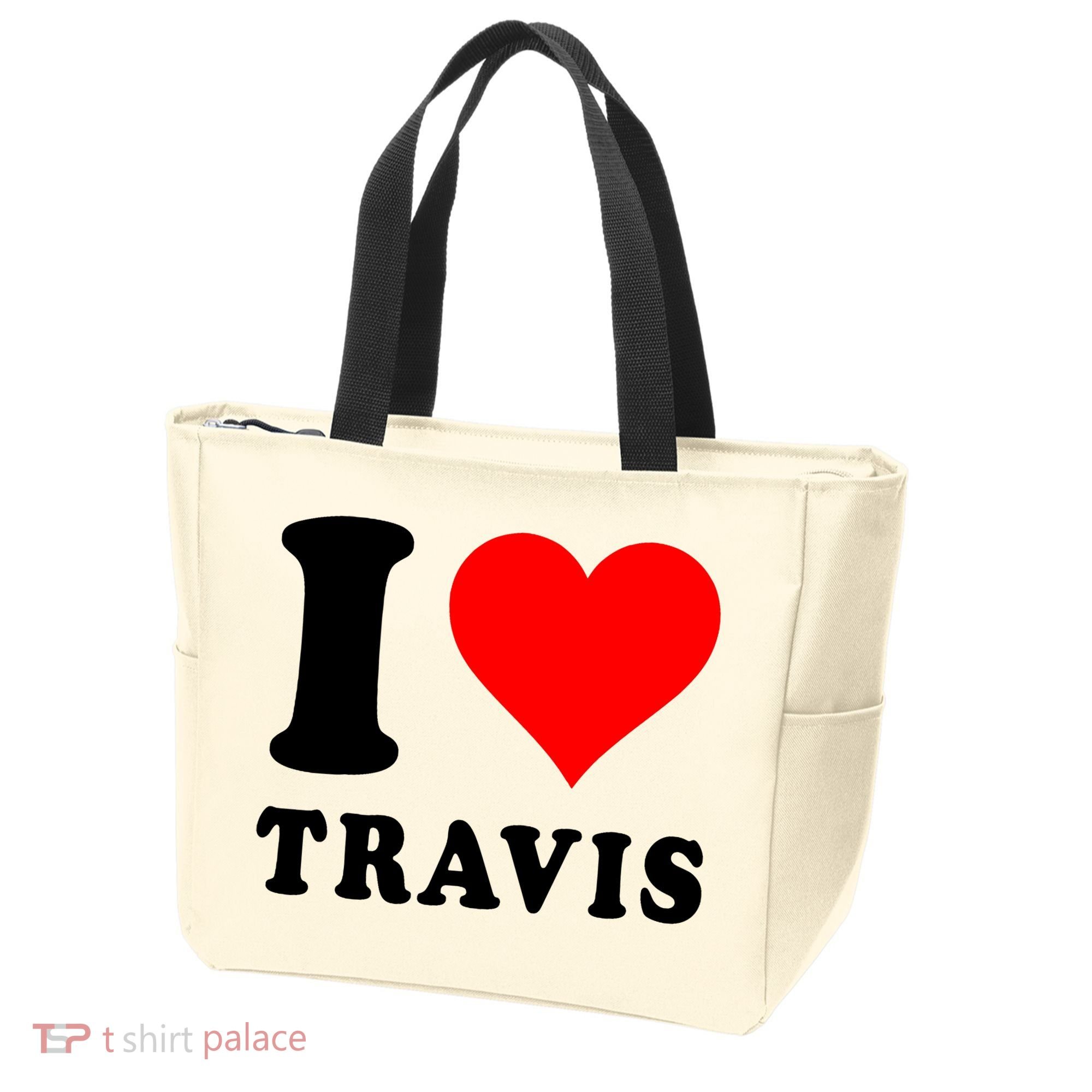 Red Heart I Love Travis Tote Bag