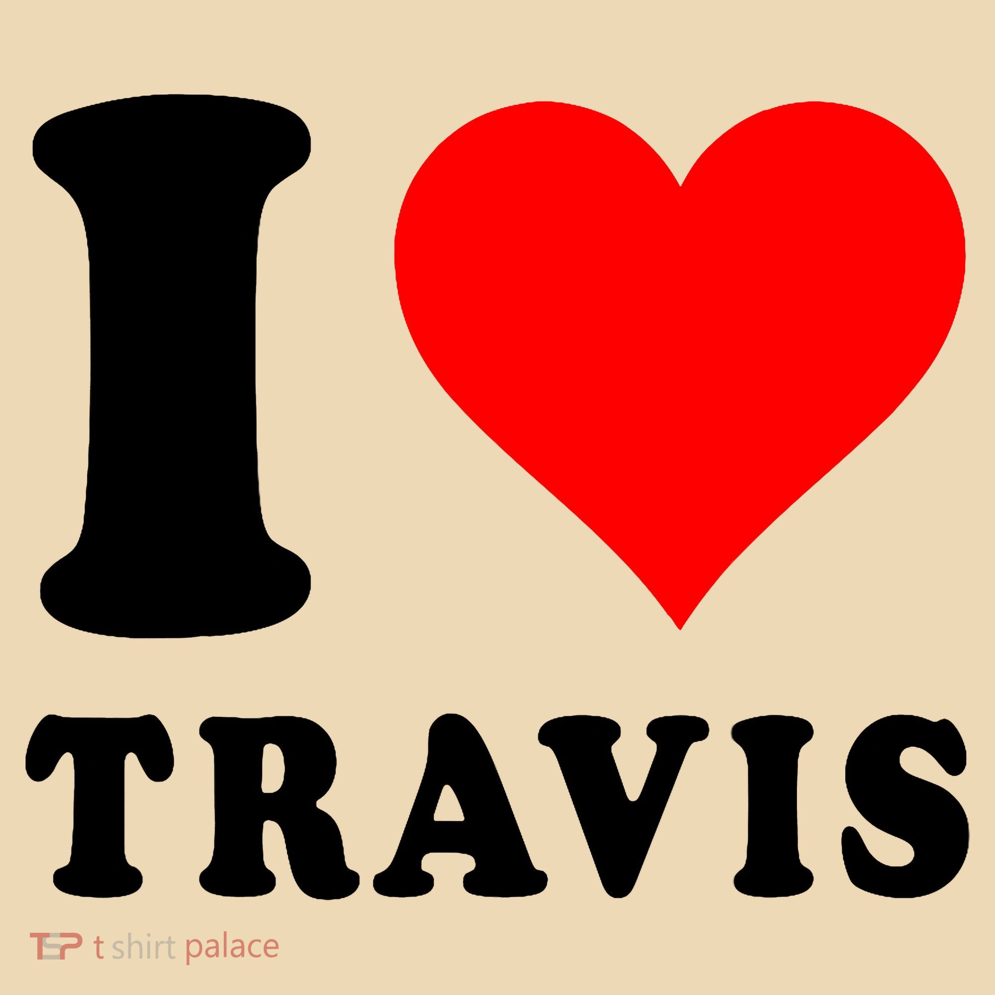 Red Heart I Love Travis Tote Bag