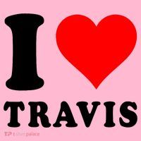Red Heart I Love Travis Coaster thumb 2