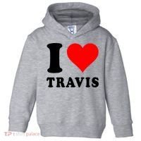 Red Heart I Love Travis Toddler Hoodie thumb 0