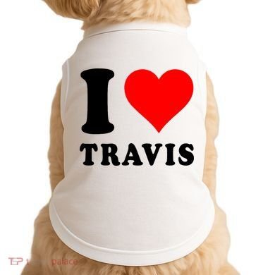 Red Heart I Love Travis Doggie Tank