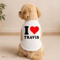 Red Heart I Love Travis Doggie Tank thumb 2