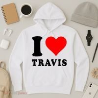 Red Heart I Love Travis Hoodie thumb 3