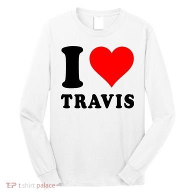 Red Heart I Love Travis Long Sleeve Shirt