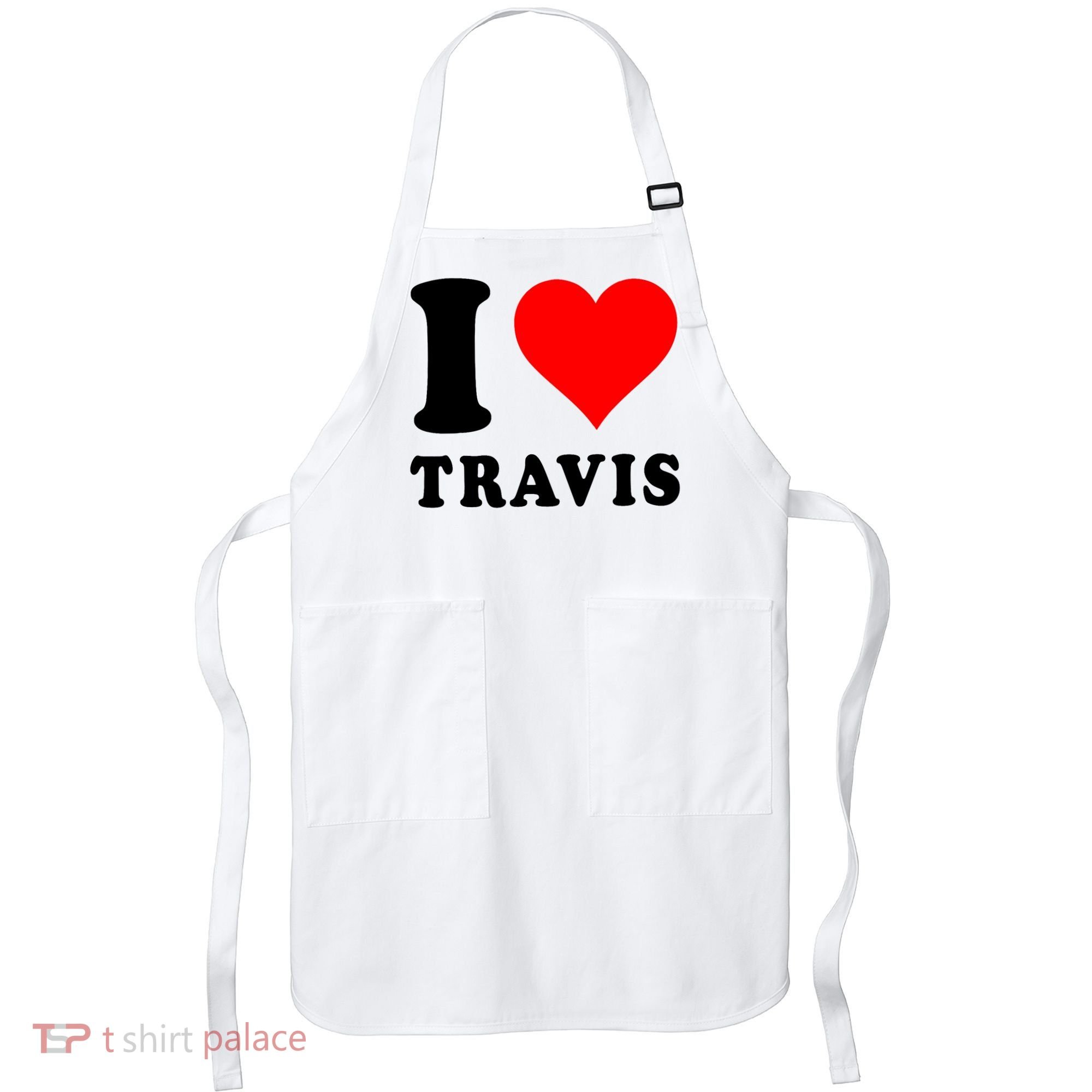 Red Heart I Love Travis Apron