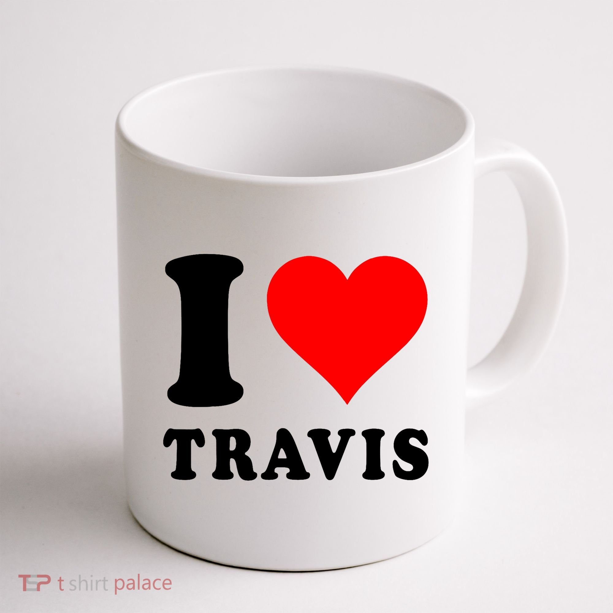 Red Heart I Love Travis Coffee Mug