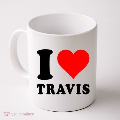 Red Heart I Love Travis Coffee Mug