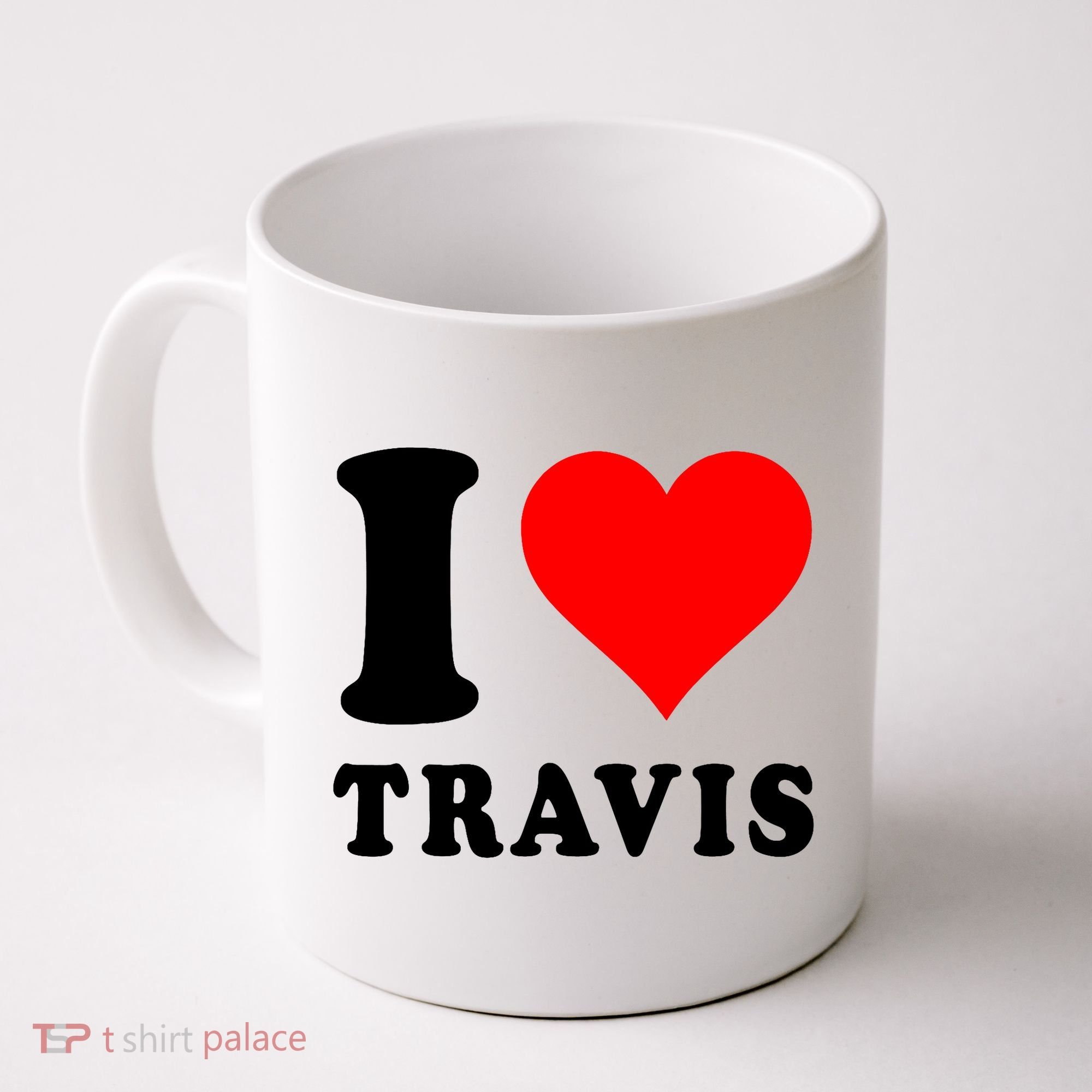 Red Heart I Love Travis Coffee Mug