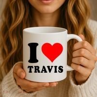 Red Heart I Love Travis Coffee Mug thumb 3