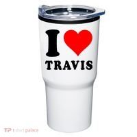 Red Heart I Love Travis Tumbler thumb 0