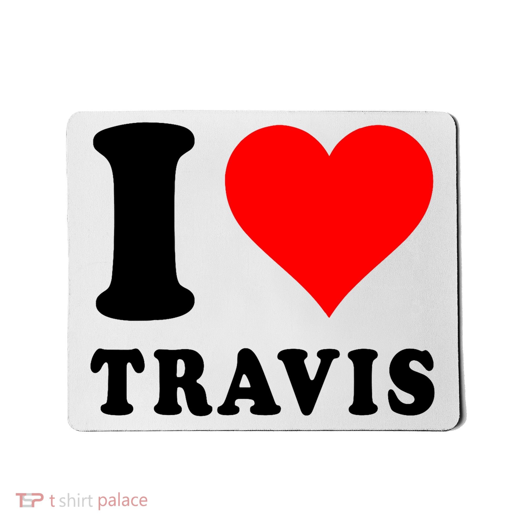 Red Heart I Love Travis Mousepad