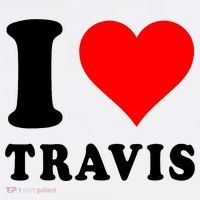 Red Heart I Love Travis Mousepad thumb 1