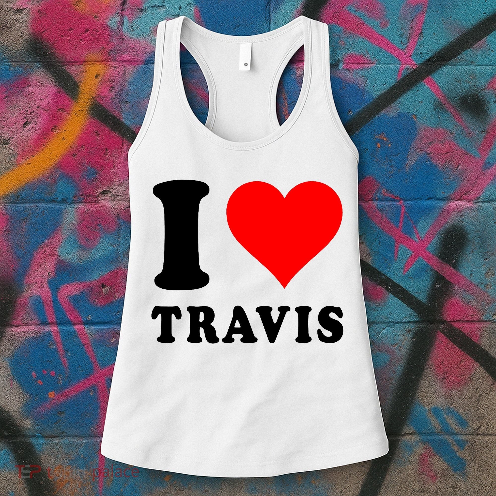 Red Heart I Love Travis Women's Tank Top