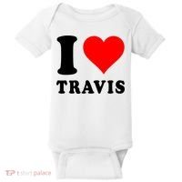 Red Heart I Love Travis Baby Bodysuit thumb 0