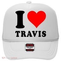 Red Heart I Love Travis Hat thumb 0