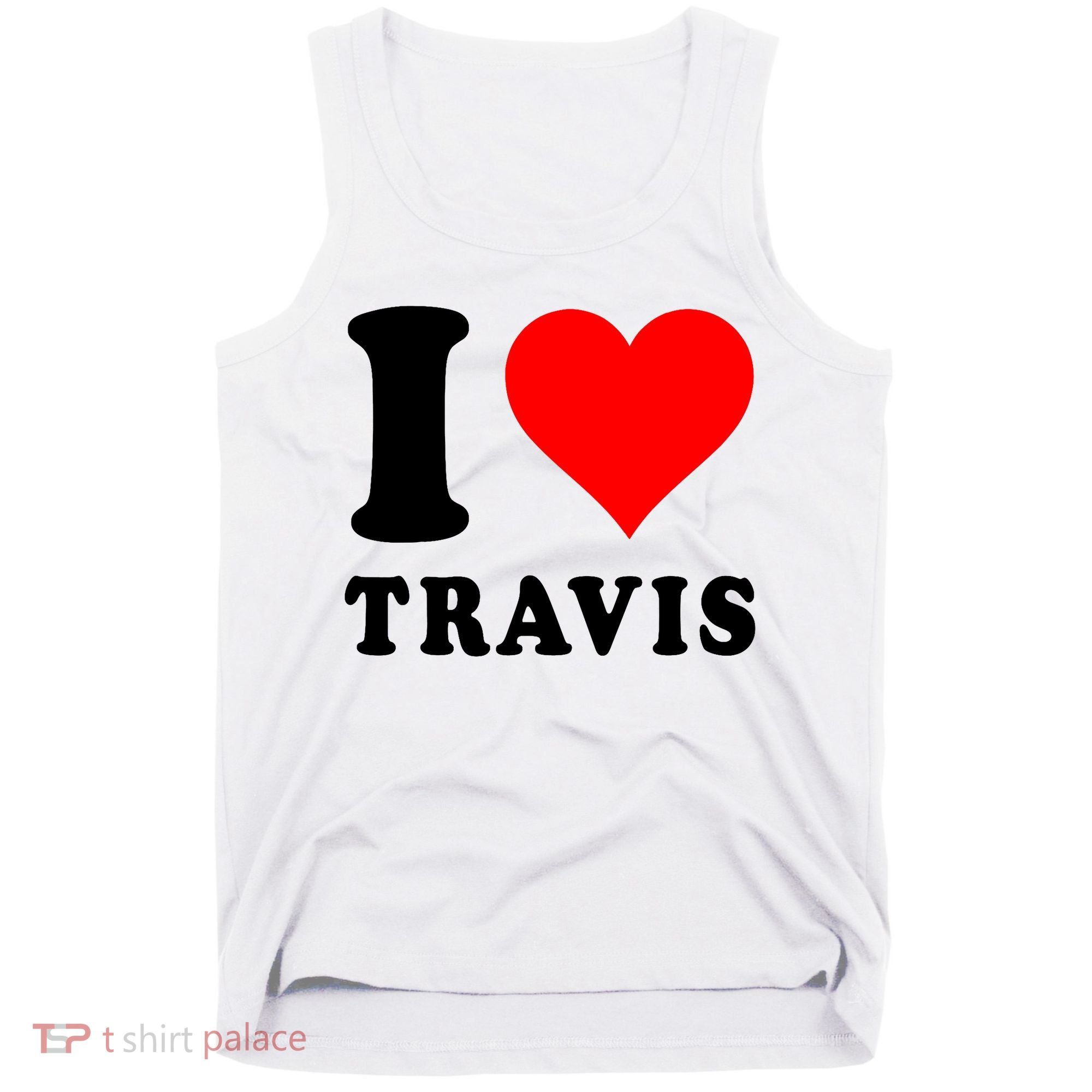 Red Heart I Love Travis Tank Top