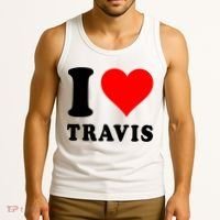 Red Heart I Love Travis Tank Top thumb 3
