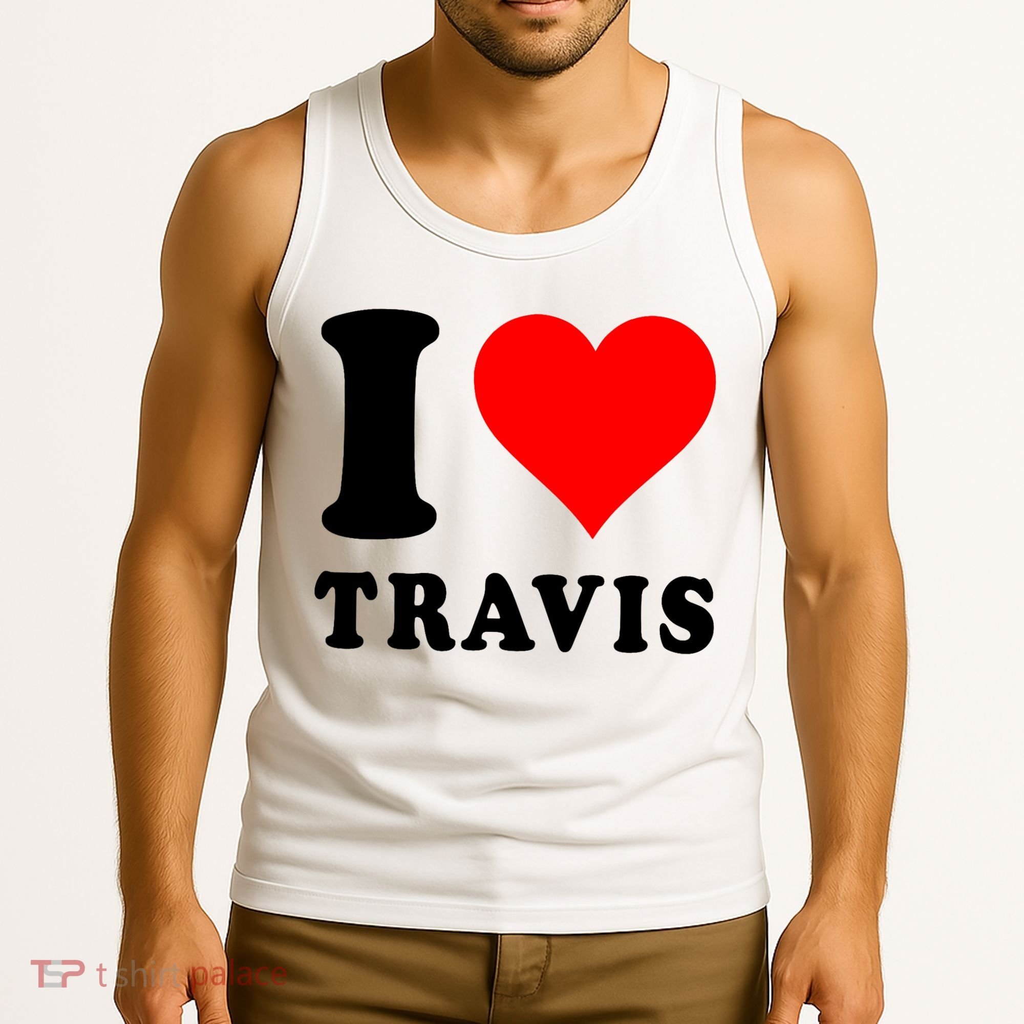 Red Heart I Love Travis Tank Top