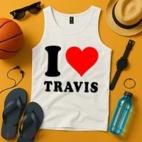 Red Heart I Love Travis Tank Top thumb 4