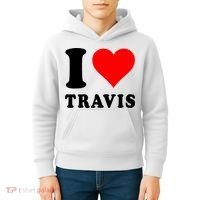 Red Heart I Love Travis Kids Hoodie thumb 4