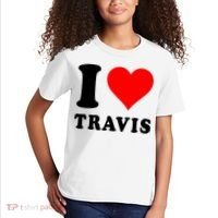 Red Heart I Love Travis Kids T-Shirt thumb 2