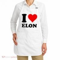 Red Heart I Love Elon Musk Apron thumb 2