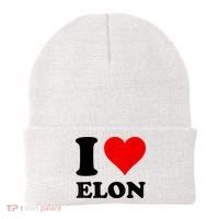 Red Heart I Love Elon Musk Beanie thumb 0