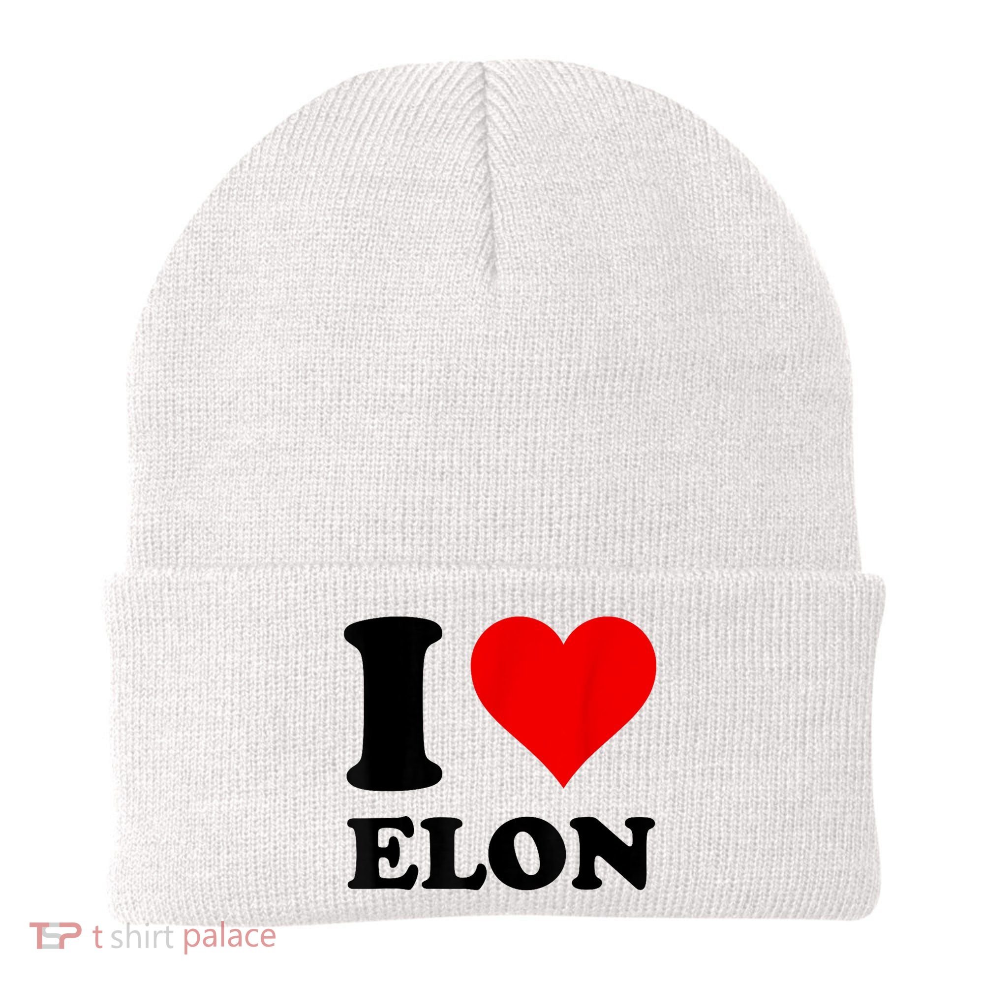 Red Heart I Love Elon Musk Beanie