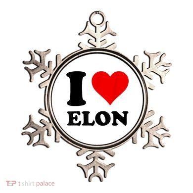 Red Heart I Love Elon Musk Ornament