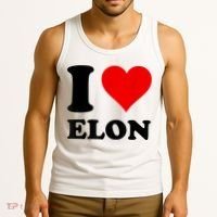 Red Heart I Love Elon Musk Tank Top thumb 3