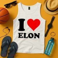 Red Heart I Love Elon Musk Tank Top thumb 4