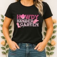 Retro Howdy Kindergarten Cowgirl Western Rodeo For School Women's T-Shirt thumb 2