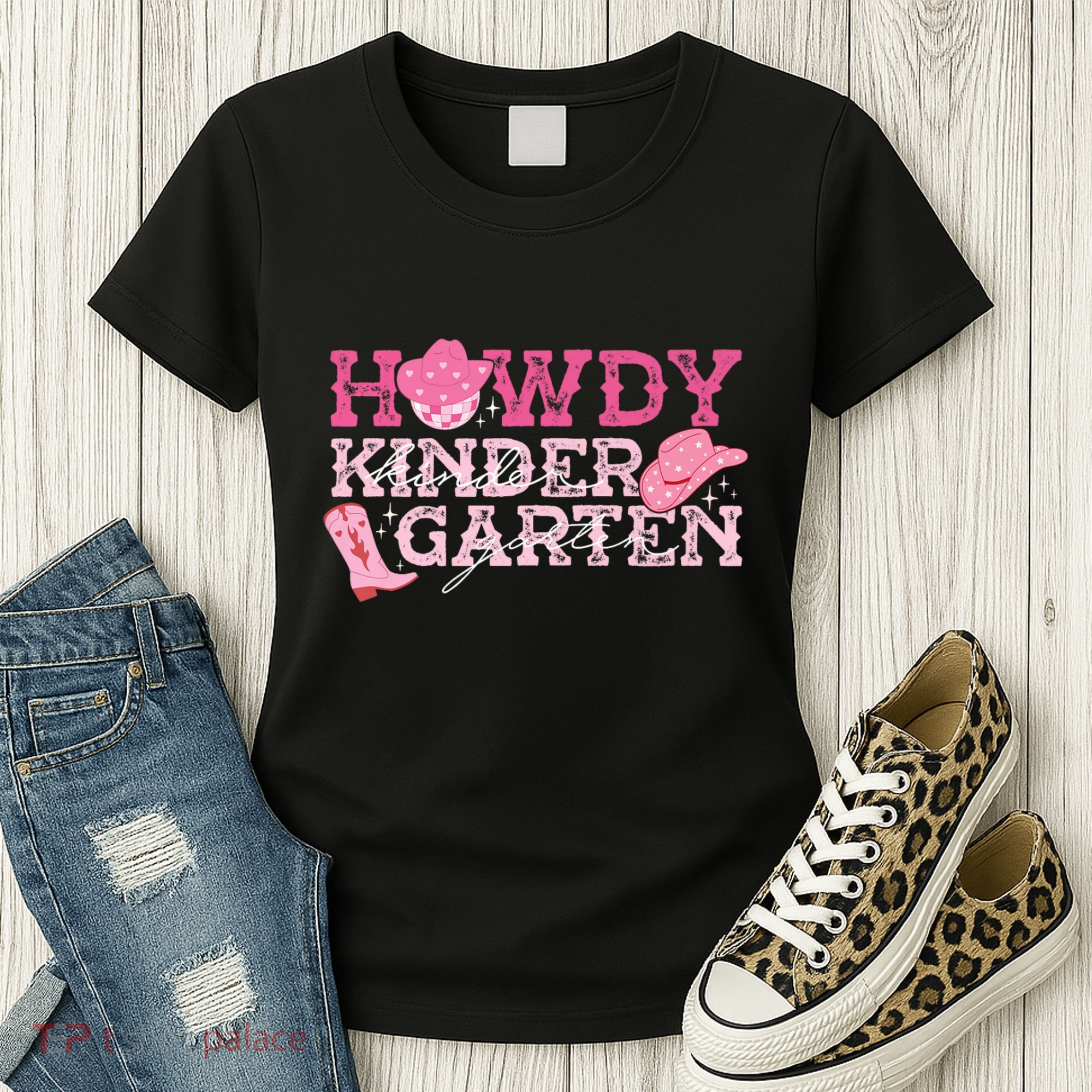 Retro Howdy Kindergarten Cowgirl Western Rodeo For School Women's T-Shirt