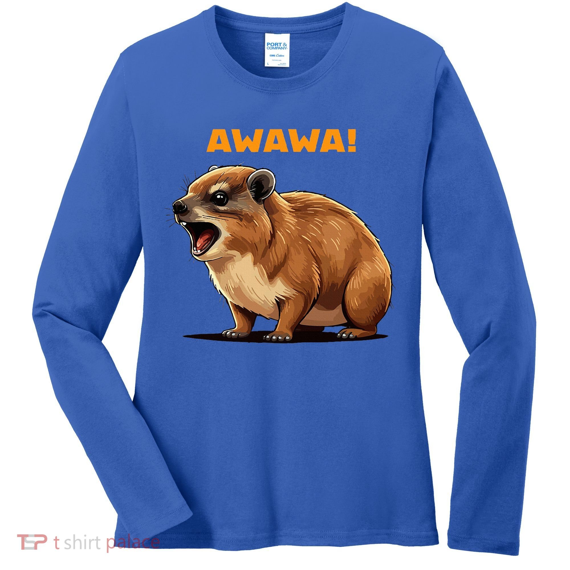 Rock Hyrax Lover Awawa Funny Groundhog Dassie Women's Long Sleeve Shirt