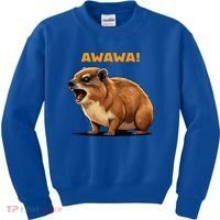 Rock Hyrax Lover Awawa Funny Groundhog Dassie Kids Sweatshirt thumb 0