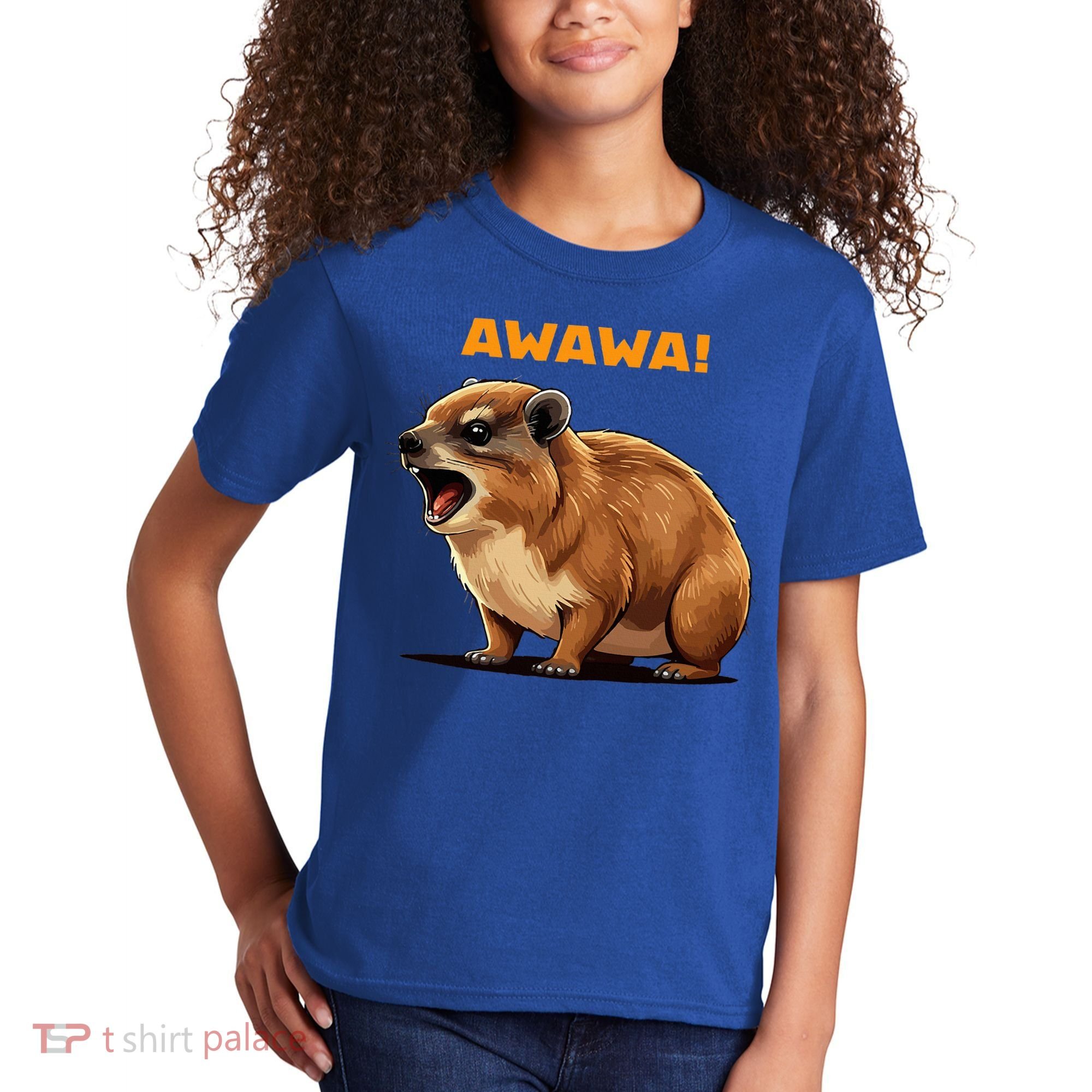 Rock Hyrax Lover Awawa Funny Groundhog Dassie Kids T-Shirt