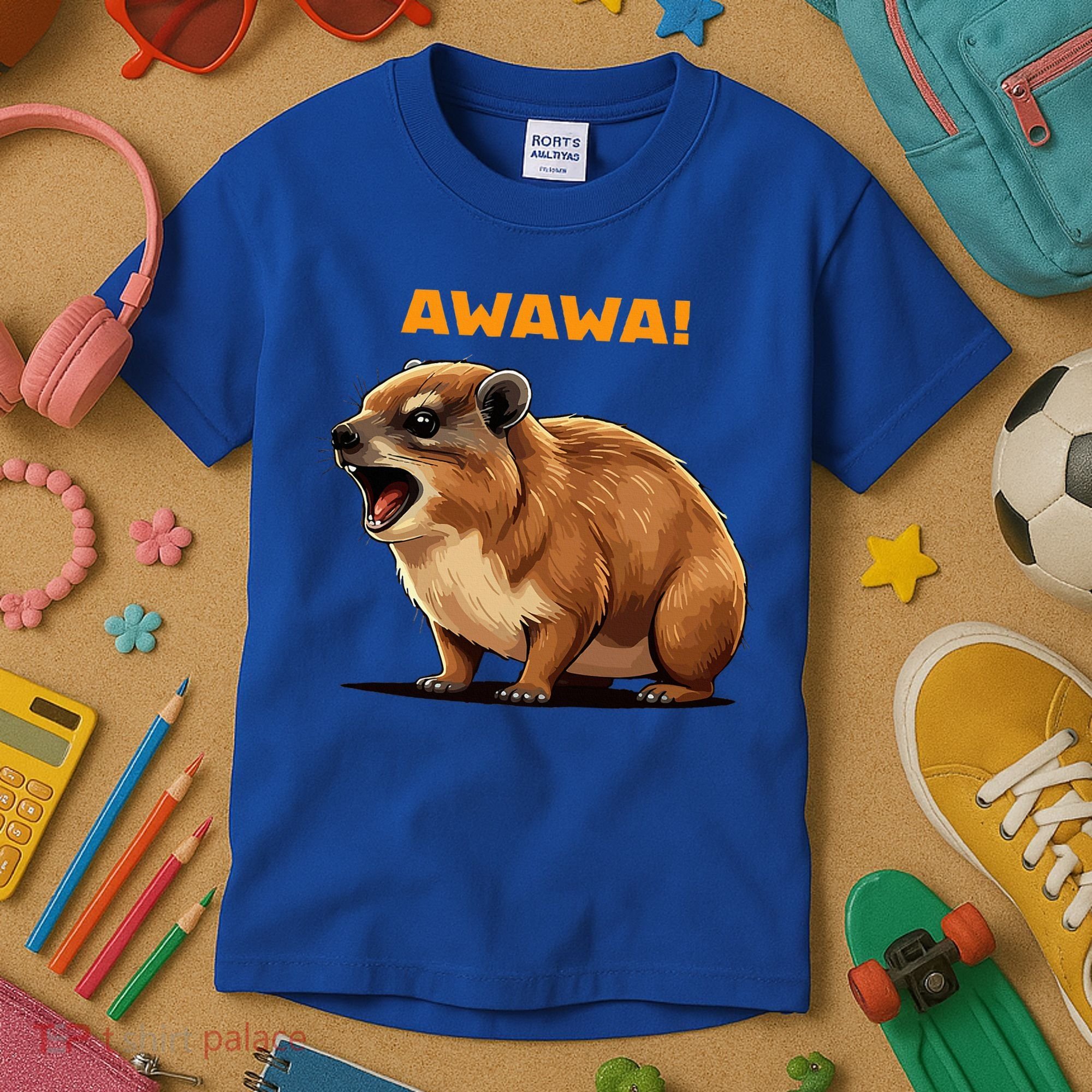 Rock Hyrax Lover Awawa Funny Groundhog Dassie Kids T-Shirt