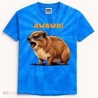Rock Hyrax Lover Awawa Funny Groundhog Dassie Kids Tie-Dye T-Shirt thumb 0