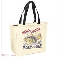 Roll Hard Live Free Roly Poly Wild West Rodeo Cowboy Tote Bag thumb 2