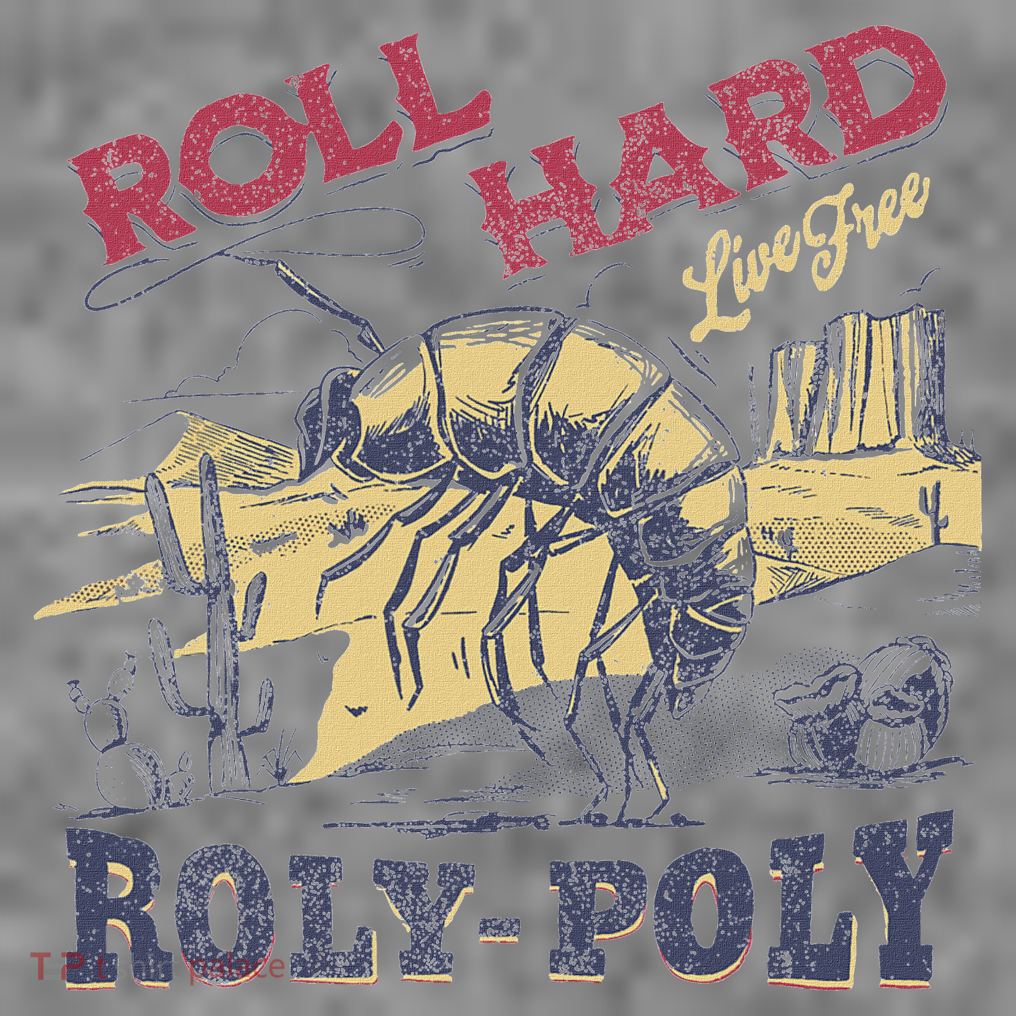 Roll Hard Live Free Roly Poly Wild West Rodeo Cowboy Toddler Hoodie