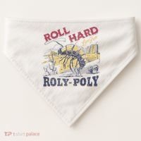 Roll Hard Live Free Roly Poly Wild West Rodeo Cowboy USA-Made Doggie Bandana thumb 0
