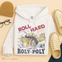 Roll Hard Live Free Roly Poly Wild West Rodeo Cowboy Hoodie thumb 4