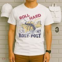 Roll Hard Live Free Roly Poly Wild West Rodeo Cowboy T-Shirt thumb 6