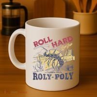Roll Hard Live Free Roly Poly Wild West Rodeo Cowboy Coffee Mug thumb 4